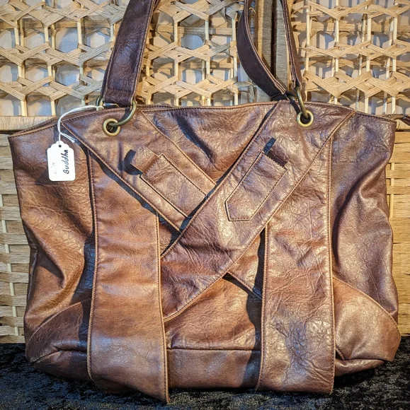 Big Buddha Bags Gently Used Large Big Buddha Leather Tote Poshmark